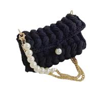 Genérico Summer Tote Bag Beaded Shell Purse for Women, Hand Woven bag With Pearl Strap, Beach Crossbody Bag, for Beach Wedding Party Vacation (Black)