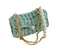 Genérico Summer Tote Bag Beaded Shell Purse for Women, Hand Woven bag With Pearl Strap, Beach Crossbody Bag, for Beach Wedding Party Vacation (Green)
