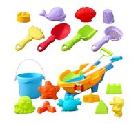 Genérico Summer Toys -Travel Beach Toys 19PCS | Interactive Outdoor Sand Castle Playset with Bucket, Shovel, Molds & Net Bag, Kids Sandbox Toy For Summer Vacation, Backyard, Park, Picnic, Camping