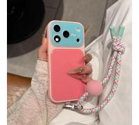 Genérico Summer Vibe Dopamine Contrast Color Phone Case with Phone Lanyard, New Summer Dopamine Color Block Phone Case Compatible for iPhone 17/16/15/14/13 Pro MAX (#D,13pro)