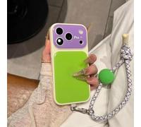 Genérico Summer Vibe Dopamine Contrast Color Phone Case with Phone Lanyard, New Summer Dopamine Color Block Phone Case Compatible for iPhone 17/16/15/14/13 Pro MAX (#C,14)