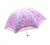 Genérico Sun Umbrella, Waterproof Lace Parasol, 11.8x2.3 Inches Foldable with Windproof Frame, Strong Fabric Rain Guard, Floral Canopy with Elegant Style, Walking Tool for Outdoor Park