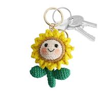 Genérico Sunflower Key Chains For Women - Handmade | Weaving Creative Floral Pendant with Resilient Weave Sl or Purse, Bag Charm, Backpack, Wallet, Decor and Professional Styling
