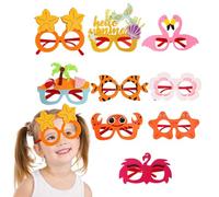 Genérico Sunglasses for Party, Set of 9 Decorative Party Pool Sunglasses, Funny Themed Novelty Prank Glasses, Perfect for Hawaiian Beach Parties, Cruises, Camping, Graduation Celebrations
