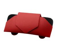 Genérico Sunglasses Holder for Car Sun Visor, Auto Eyeglass Storage Case, PU Leather Organizer Box, Interior Visor Accessory for Men, Women, Easy Installation, Design, 7x15.5cm