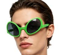 Genérico Sunglasses Novelty - Green Tinted Lens, Futuristic Costume Eyewear