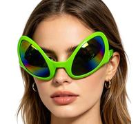 Genérico Sunglasses Novelty - Green Tinted Lens, Futuristic Costume Eyewear