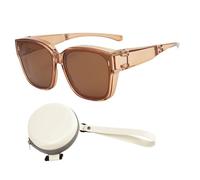Genérico Sunglasses Over Glasses, Uv Protection Shades, 6.1x5.51x2.28 Inches Portable Foldable Eyewear, Fit Overs Eyeglasses for Men, Women, Sports, Biking, Fishing, Beach, Hiking, Camping