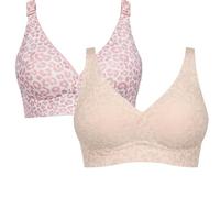 Genérico Super Firming Leopard Print Jelly Bra -Back Design Women Wirefree Bras Adjustable Straps Everyday Bras (F,S)