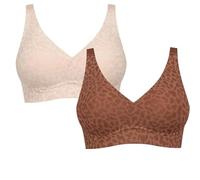 Genérico Super Firming Leopard Print Jelly Bra -Back Design Women Wirefree Bras Adjustable Straps Everyday Bras (C,XL)