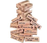Genérico Super Naughty Block Tower Game,Valentine Tumbling Tower Stacking Blocks Game,Block Tower Game,Couples Games for Adults,Stacking Wooden Block Game for Grown Ups (24 pcs)