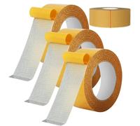 Genérico Super Sticky Resistente Clear Tape Double Sided - 3 Roll Cloth Tape, Durable and Leaves No Residue After Removal with Fiberglass Mesh, Universal High Tack Strong Wall Adhesive (4CM)