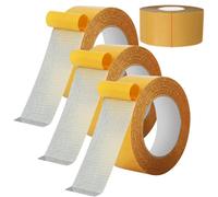 Genérico Super Sticky Resistente Clear Tape Double Sided - 3 Roll Cloth Tape, Durable and Leaves No Residue After Removal with Fiberglass Mesh, Universal High Tack Strong Wall Adhesive (5CM)