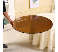 Genérico Superficie De Mesa Redondo De Cristal De 80cm, Tablero De Cristal Templado con Borde Biselado 6mm Grosor, Placa Circular De Repuesto para Cocina Patio(650mm(25.59in))