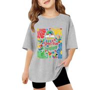 Genérico Superior Niño Conciencia Social Apoyo a la Diferencia Patrón Químico Detallado Manga Corta Cuello Redondo Camiseta Casual y Significativo, gris, 110 cm