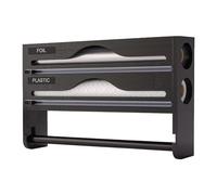 Generico Support Film Alimentaire Mural - Distributeur Avec Cutter | Organisateur Rouleau Aluminium Cuisine | Boîte Rangement Pâtisserie Armoire Garde-manger Maison Pratique Facile À Utiliser Et