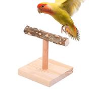 Genérico Support Perchoir Oiseaux Bois Forme T,Plateforme 10×10×11,5 cm exercice Table calopsittes pivoines aras perroquets Tigres activité Stable jouet Naturel entraînement intérieur