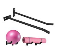 Genérico Supporto Da Parete per Palla Da Yoga - Set 2 Pezzi Neri, Palestra Domestica Resistenti, Portapalla Con Capacità 30 kg