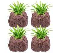 Genérico Supporto per Piante per Acquario,4 Pezzi Pietra Vulcanica Anti-Galleggiante - Anelli Fissi per Piante Acquatiche - per Decorazione Acqua Dolce E Salata Gamberi Vasca Stagno Acquatici