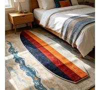 Genérico Surfboard-Shaped Fun Bedroom Mat,Absorbent Quick-Dry Non-Slip Carpet,Colour Ocean Theme Pattern Surfboard Shaped Area Rug,for Living Room Bedroom Entryway Home Kitchen Decor
