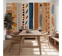 Genérico Suroeste Papel Pintado Efecto 3D 200 x 140 cm, Papel tapiz fotográfico Bohemio Rayas Estampado Animal Fotomurales Pared Tejido No Tejido Moderna Decoración De Pared Sala Cuarto Oficina Salón