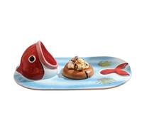 Genérico Sushi Plate, Ceramic Hand-Painted Dish Bowl For Kitchen Salad Dinner, Hotel Restaurant Serving Plate, Perfect For Home Lunch Food Party And Elegant Dining, Functional Shape, 13.39x7.87x4.33