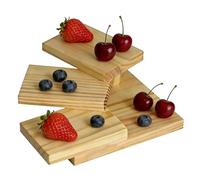 Generico Sushi Serving Plate - Wooden Tiered Tray, Sashimi Plate Gear for Presenting, Sushi Presenting Tool, Kitchen Supply with Premium Quality Finish, Space Saving Unit for Plating and Serving