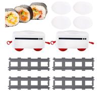 Generico Sushi Train - ABS Electronic Components Locomotora 14 x 6 cm Carriage 12,5 x 4 cm Track Set | Rotating Battery Operated Train Toys | Toys DIY Building For Kids Boys Girls From 4 Years Old