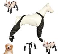 Genérico Suspender Boots for Dogs, Dog Rain Boots with Adjustable Suspenders, Dog Paw Boot Leggings Anti-Slip, Waterproof Reflective Dog Rain Boot (L)