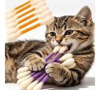 Genérico Swabs Large Size Cat Toys with Catnip, Qtip Toy for Cats Giant, Cotton Swabs Cat Toys with Catnip, Interactive Kitty Kicker Toy for Happy, Healthy, and Active Indoor Cats (Orange-6pcs)
