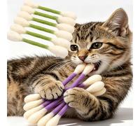 Genérico Swabs Large Size Cat Toys with Catnip, Qtip Toy for Cats Giant, Cotton Swabs Cat Toys with Catnip, Interactive Kitty Kicker Toy for Happy, Healthy, and Active Indoor Cats (Green-6pcs)