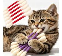 Genérico Swabs Large Size Cat Toys with Catnip, Qtip Toy for Cats Giant, Cotton Swabs Cat Toys with Catnip, Interactive Kitty Kicker Toy for Happy, Healthy, and Active Indoor Cats (Red-6pcs)