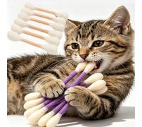 Genérico Swabs Large Size Cat Toys with Catnip, Qtip Toy for Cats Giant, Cotton Swabs Cat Toys with Catnip, Interactive Kitty Kicker Toy for Happy, Healthy, and Active Indoor Cats (Beige-6pcs)