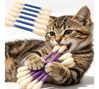 Genérico Swabs Large Size Cat Toys with Catnip, Qtip Toy for Cats Giant, Cotton Swabs Cat Toys with Catnip, Interactive Kitty Kicker Toy for Happy, Healthy, and Active Indoor Cats (Blue-6pcs)