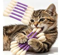 Genérico Swabs Large Size Cat Toys with Catnip, Qtip Toy for Cats Giant, Cotton Swabs Cat Toys with Catnip, Interactive Kitty Kicker Toy for Happy, Healthy, and Active Indoor Cats (Purple-6pcs)