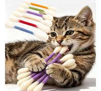 Genérico Swabs Large Size Cat Toys with Catnip, Qtip Toy for Cats Giant, Cotton Swabs Cat Toys with Catnip, Interactive Kitty Kicker Toy for Happy, Healthy, and Active Indoor Cats (Mixed-6pcs)