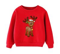 Genérico Sweat à Capuche de Noël pour Enfants, en Coton Doux, Manches Longues, Motif Cartoon festif, idéal pour garçons et Filles de 2 à 5 ANS, Tenue de fête Confortable (G, 6-7 Years)