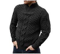 Genérico Sweater Hombre Cremallera, Suéter Cuello Alto Hombre, Casual De Punto Liso Diseño Minimalista Y Ajuste Cómodo Suéter Vintage Universitario De Punto Pullover con Diseño De Colores