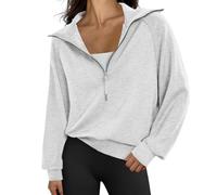 Genérico Sweatshirt for Women Quarter Half Zip Stand Neck Sweatshirt Long Sleeve Quarter Zip Hoodies Fashion Fall Dresses Tops (9,L)