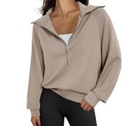 Genérico Sweatshirt for Women Quarter Half Zip Stand Neck Sweatshirt Long Sleeve Quarter Zip Hoodies Fashion Fall Dresses Tops (4,L)