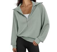 Genérico Sweatshirt for Women Quarter Half Zip Stand Neck Sweatshirt Long Sleeve Quarter Zip Hoodies Fashion Fall Dresses Tops (1,XL)