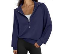 Genérico Sweatshirt for Women Quarter Half Zip Stand Neck Sweatshirt Long Sleeve Quarter Zip Hoodies Fashion Fall Dresses Tops (7,M)