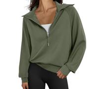 Genérico Sweatshirt for Women Quarter Half Zip Stand Neck Sweatshirt Long Sleeve Quarter Zip Hoodies Fashion Fall Dresses Tops (8,M)