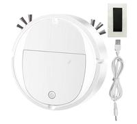 Genérico Sweeping Robot - Intelligent Sweeping Robot, Powerful Suction Small Ŕobot Cleaner, Black/White Automatic Obstacle Avoidance, 1 Piece Pet Hair Robots Vacuum For Wooden Tile Floor Carpet