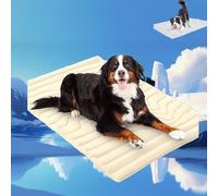 Genérico Sweet Dreamed Dog Cooling Mat, Comfortable Non-Slip Washable Double-Sided Pet Bed, Double-Sided Foldable Non-Slip Coolings Pad for Dogs Cat in Summer, Machine Washable for Dog Cat (White,M)
