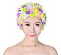 Genérico Swim Caps for Women Stylish Handmade Women Floral Petal Swim Cap