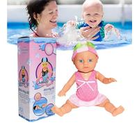 Genérico Swimming Baby Doll for Pool,2025 New Packaging Waterproof Swimmer Baby Doll with Movable Joints,Backstroke Swimming Electric Water Baby for Pool,for Pools/Bathroom Play (C)
