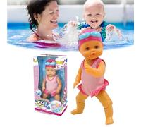 Genérico Swimming Baby Doll for Pool,2025 New Packaging Waterproof Swimmer Baby Doll with Movable Joints,Backstroke Swimming Electric Water Baby for Pool,for Pools/Bathroom Play (B)