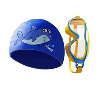 Genérico Swimming Goggles, Adjustable Swim Cap, Silicone Anti-Fog Waterproof Set, Secure Fit Design, Kid-Friendly Comfort, For Pool Beach Snorkeling Kids Youth Training Use, 7.09x1.97x2.36 Inches