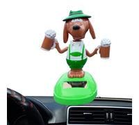 Genérico Swinging Animated Dancer- Funny Cartoon Puppy Decoration - Solar Powered Dancing Beer Dog | Solar Dancing Dog Toy For Vehicle Interior | Cute Auto Accessory Gift For Men Women Drivers